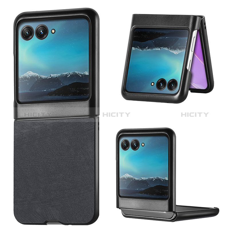 Funda Silicona Goma de Cuero Carcasa SD1 para Motorola Moto Razr 40 Ultra 5G Negro