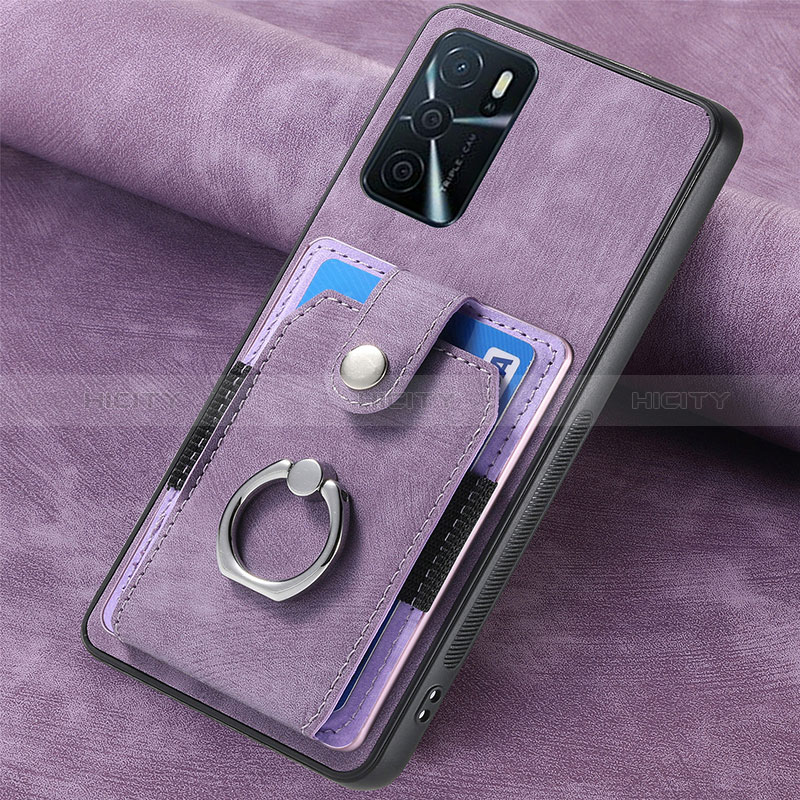 Funda Silicona Goma de Cuero Carcasa SD1 para Oppo A16s Purpura Claro