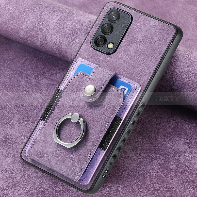 Funda Silicona Goma de Cuero Carcasa SD1 para Oppo A74 4G Purpura Claro