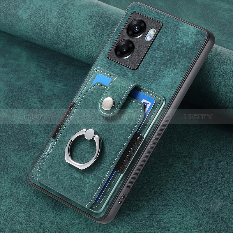 Funda Silicona Goma de Cuero Carcasa SD1 para Oppo A77 5G Verde