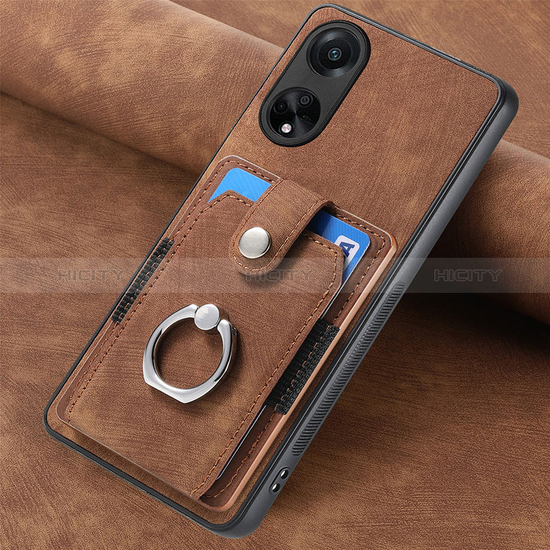 Funda Silicona Goma de Cuero Carcasa SD1 para Oppo A98 5G Marron