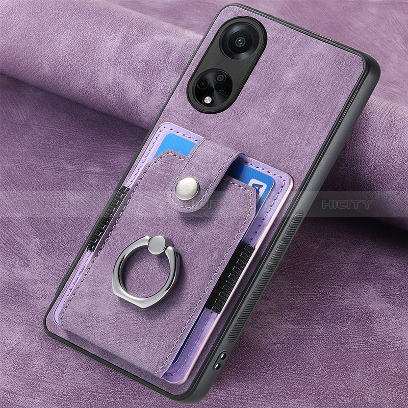 Funda Silicona Goma de Cuero Carcasa SD1 para Oppo A98 5G Purpura Claro