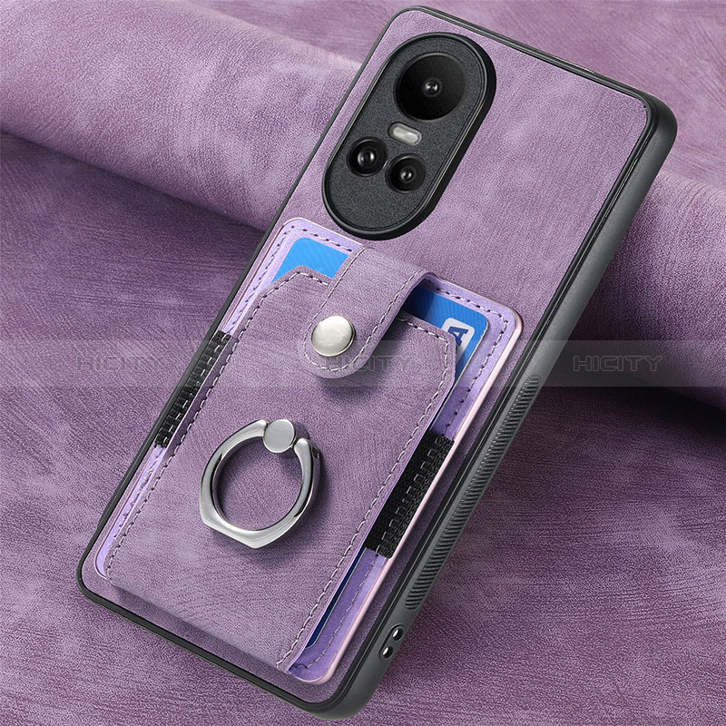 Funda Silicona Goma de Cuero Carcasa SD1 para Oppo Reno10 5G Purpura Claro