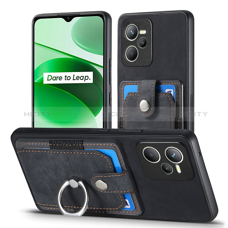 Funda Silicona Goma de Cuero Carcasa SD1 para Realme C35 Negro