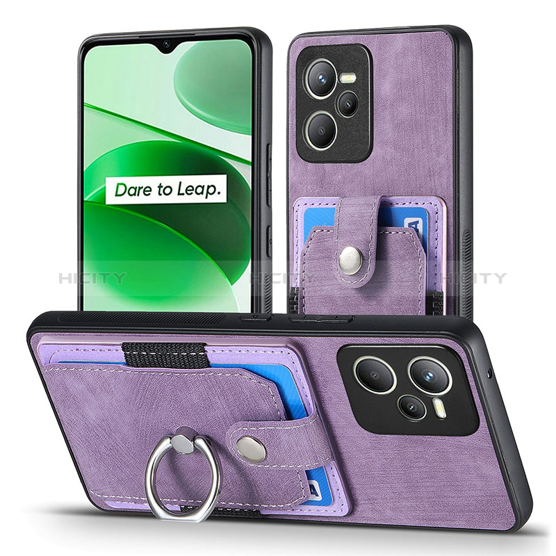 Funda Silicona Goma de Cuero Carcasa SD1 para Realme C35 Purpura Claro