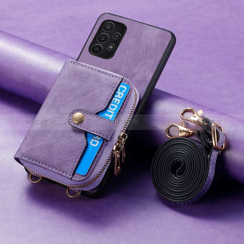 Funda Silicona Goma de Cuero Carcasa SD1 para Samsung Galaxy A32 5G Purpura Claro