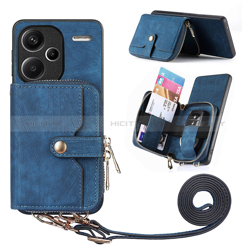 Funda Silicona Goma de Cuero Carcasa SD1 para Xiaomi Redmi Note 13 Pro+ Plus 5G Azul