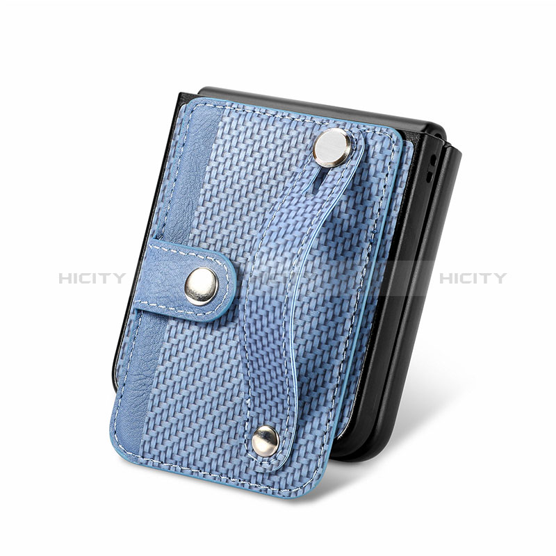 Funda Silicona Goma de Cuero Carcasa SD10 para Motorola Moto Razr 40 5G Azul