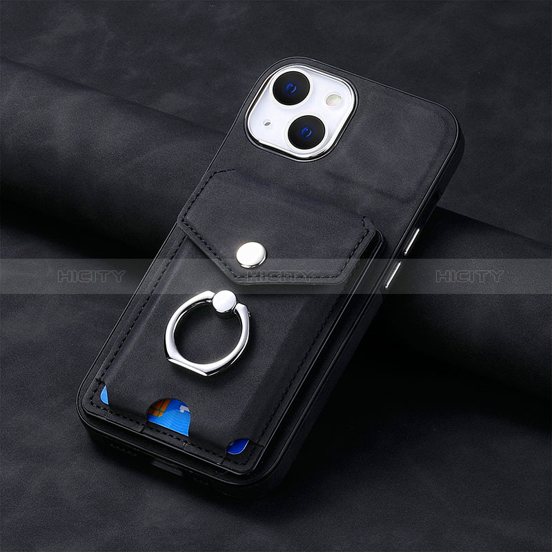 Funda Silicona Goma de Cuero Carcasa SD15 para Apple iPhone 14 Negro