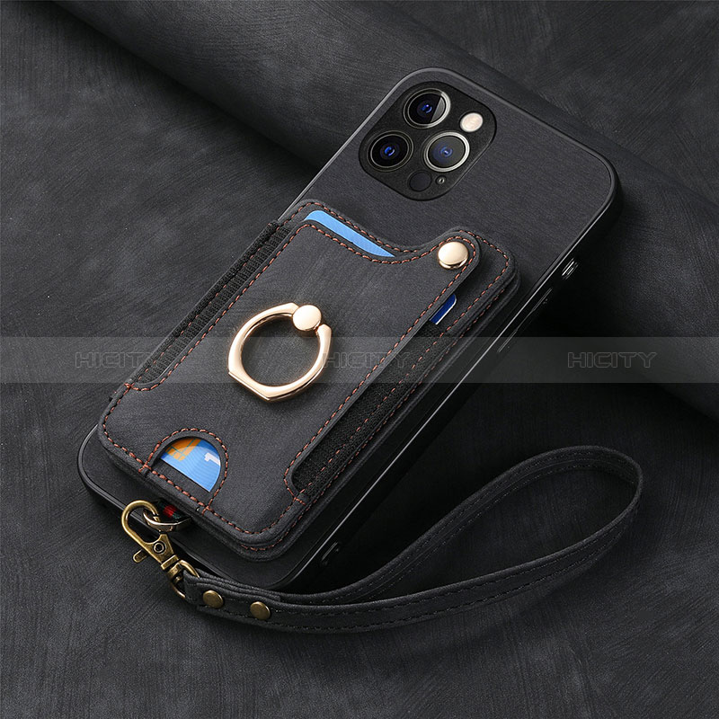 Funda Silicona Goma de Cuero Carcasa SD2 para Apple iPhone 14 Pro Max Negro