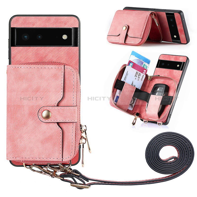 Funda Silicona Goma de Cuero Carcasa SD2 para Google Pixel 6 5G Rosa