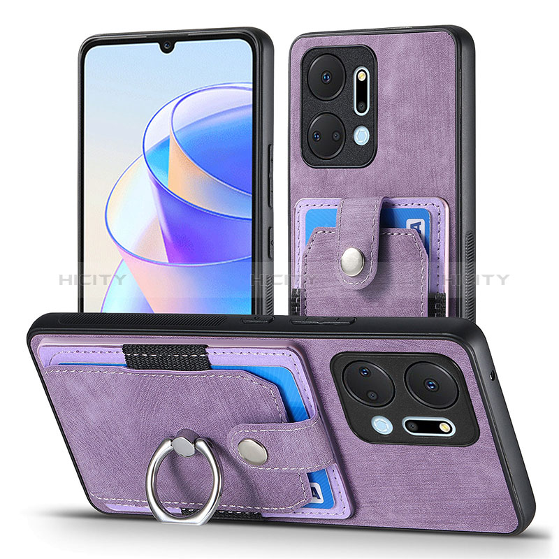 Funda Silicona Goma de Cuero Carcasa SD2 para Huawei Honor X7a Purpura Claro