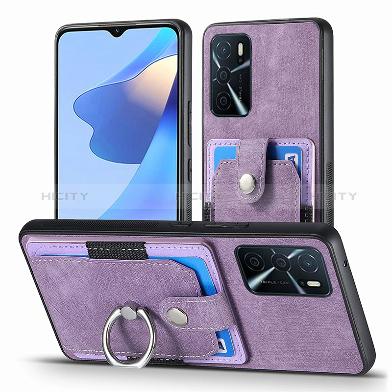 Funda Silicona Goma de Cuero Carcasa SD2 para Oppo A16 Purpura Claro