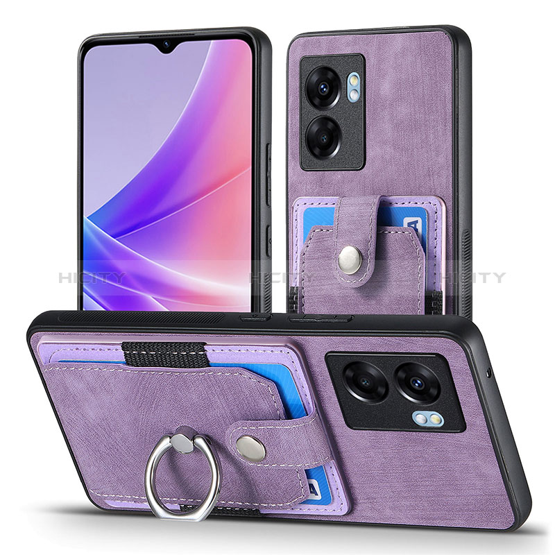 Funda Silicona Goma de Cuero Carcasa SD2 para Oppo A57 5G Purpura Claro