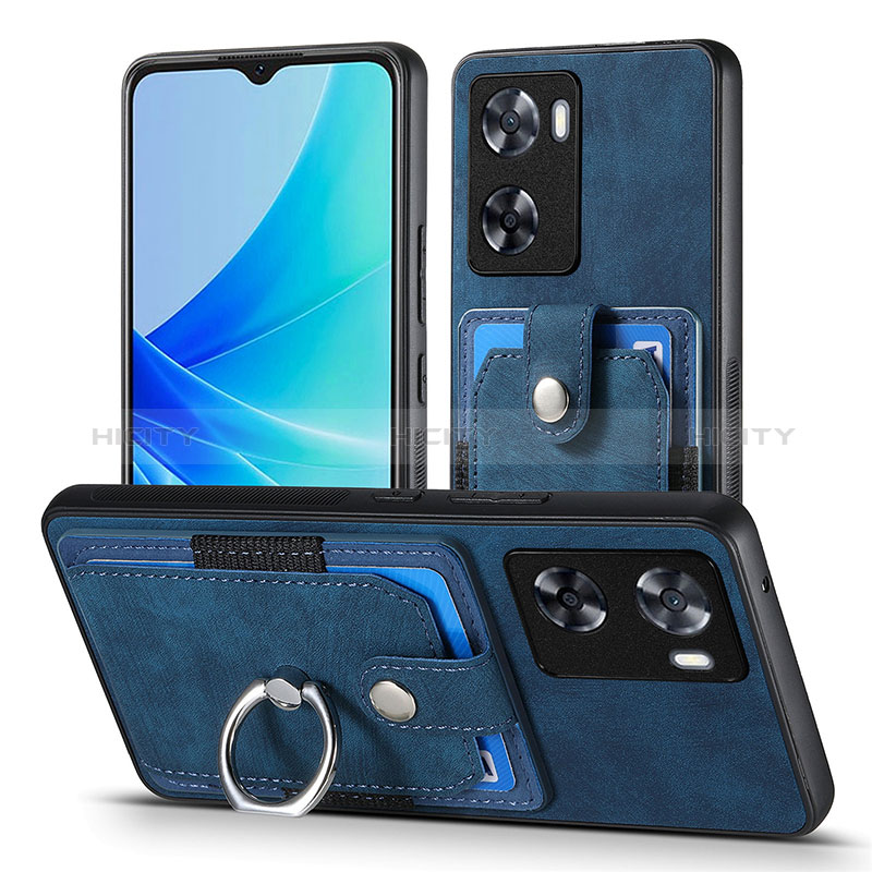 Funda Silicona Goma de Cuero Carcasa SD2 para Oppo A77 4G Azul