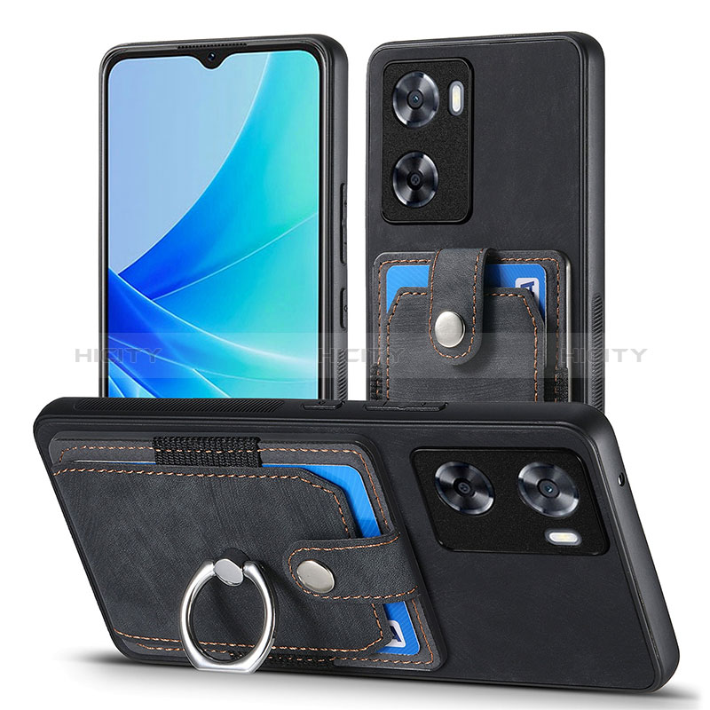 Funda Silicona Goma de Cuero Carcasa SD2 para Oppo A77s Negro