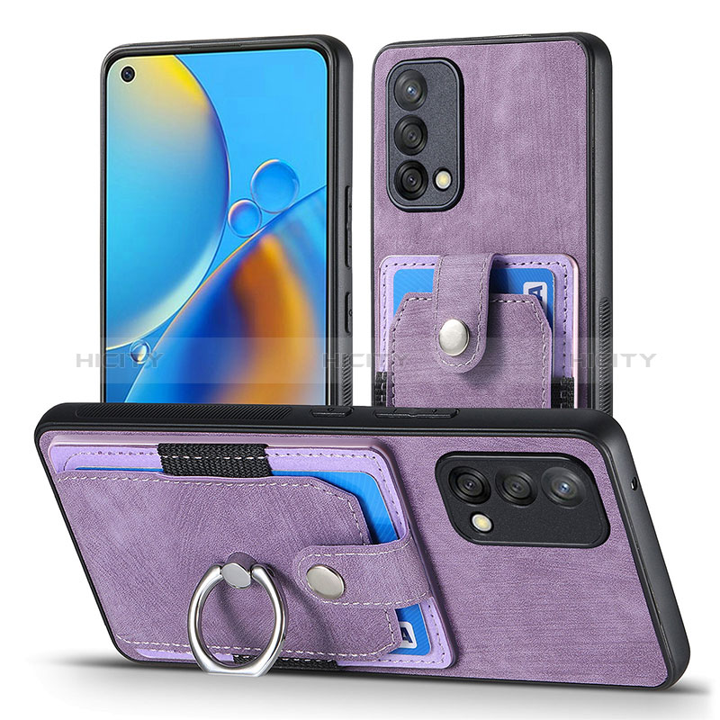 Funda Silicona Goma de Cuero Carcasa SD2 para Oppo F19 Purpura Claro