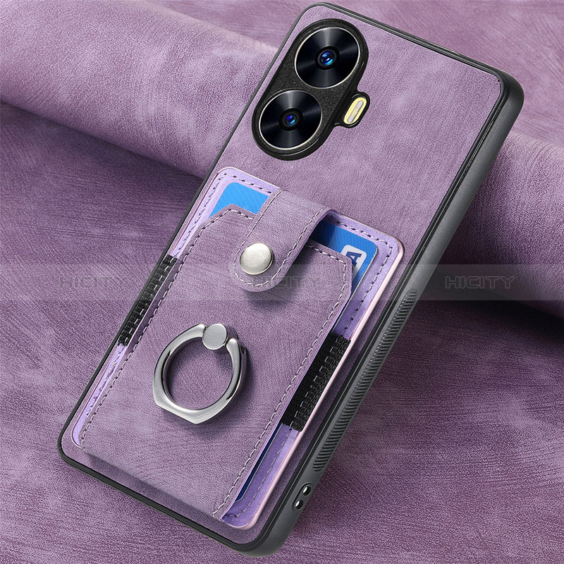 Funda Silicona Goma de Cuero Carcasa SD2 para Realme Narzo N55 Purpura Claro