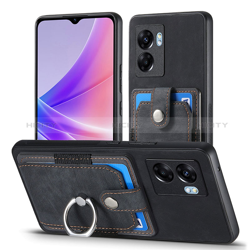 Funda Silicona Goma de Cuero Carcasa SD2 para Realme V23i 5G Negro