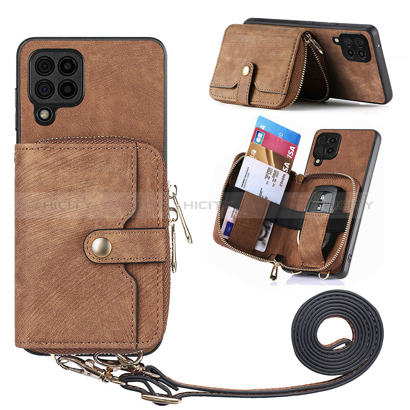 Funda Silicona Goma de Cuero Carcasa SD2 para Samsung Galaxy A12 5G Marron