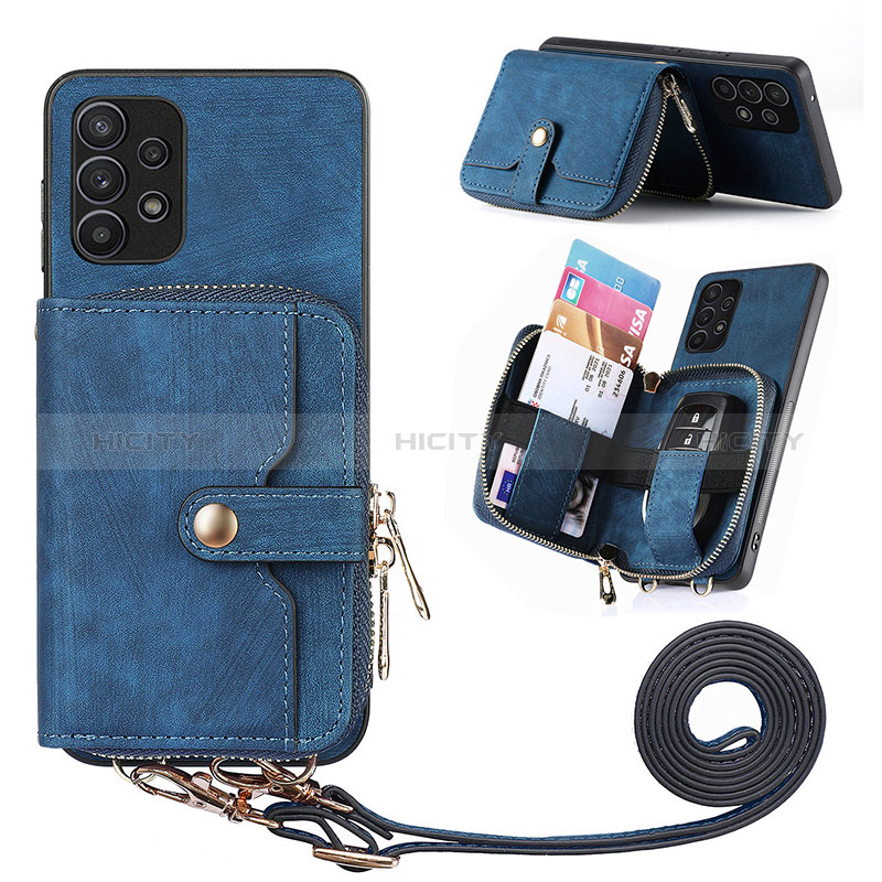 Funda Silicona Goma de Cuero Carcasa SD2 para Samsung Galaxy A32 5G Azul