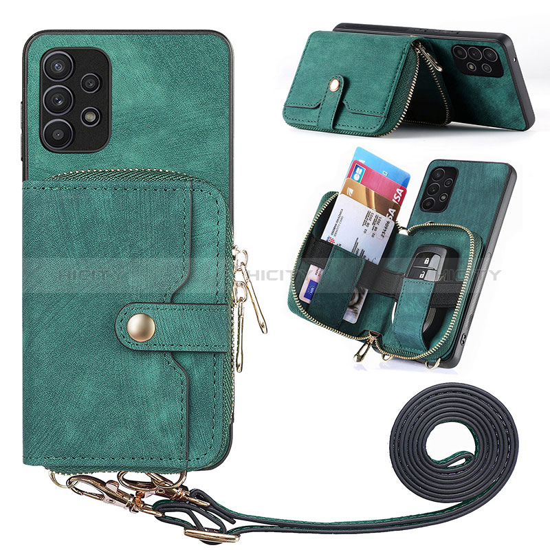 Funda Silicona Goma de Cuero Carcasa SD2 para Samsung Galaxy M32 5G Verde