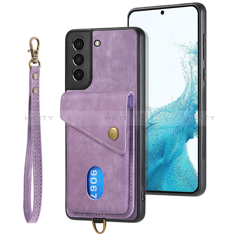 Funda Silicona Goma de Cuero Carcasa SD2 para Samsung Galaxy S22 Plus 5G Purpura Claro