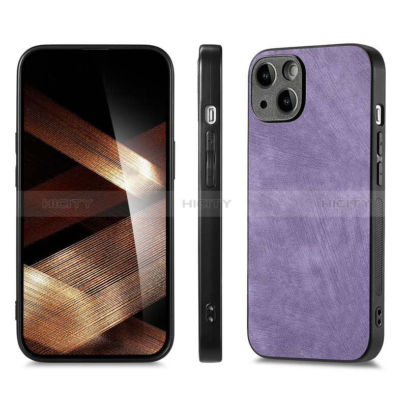 Funda Silicona Goma de Cuero Carcasa SD3 para Apple iPhone 14 Morado