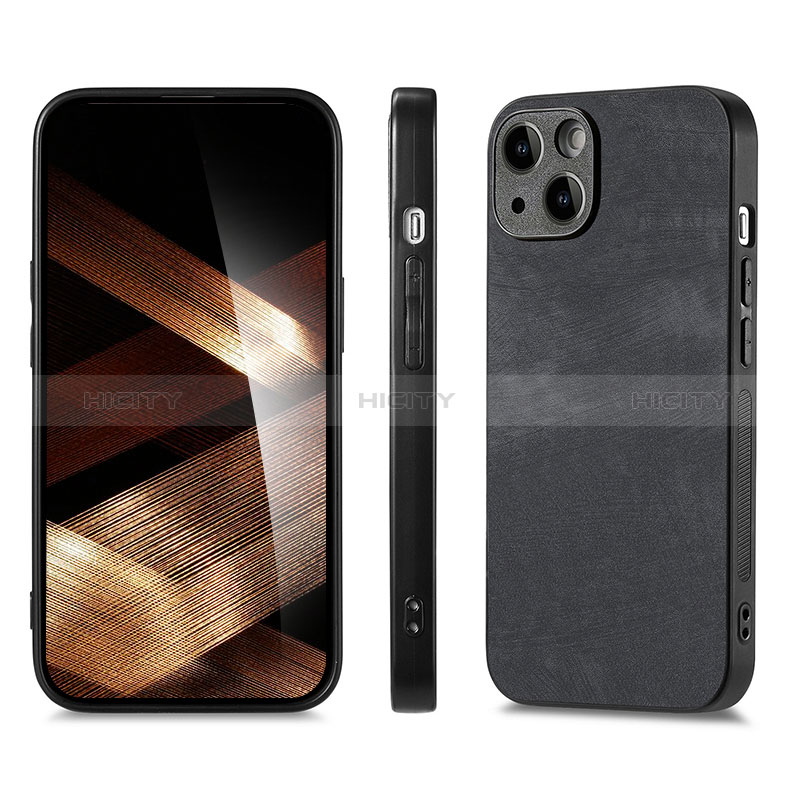 Funda Silicona Goma de Cuero Carcasa SD3 para Apple iPhone 14 Plus Negro