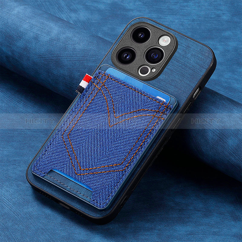 Funda Silicona Goma de Cuero Carcasa SD3 para Apple iPhone 15 Pro Max Azul