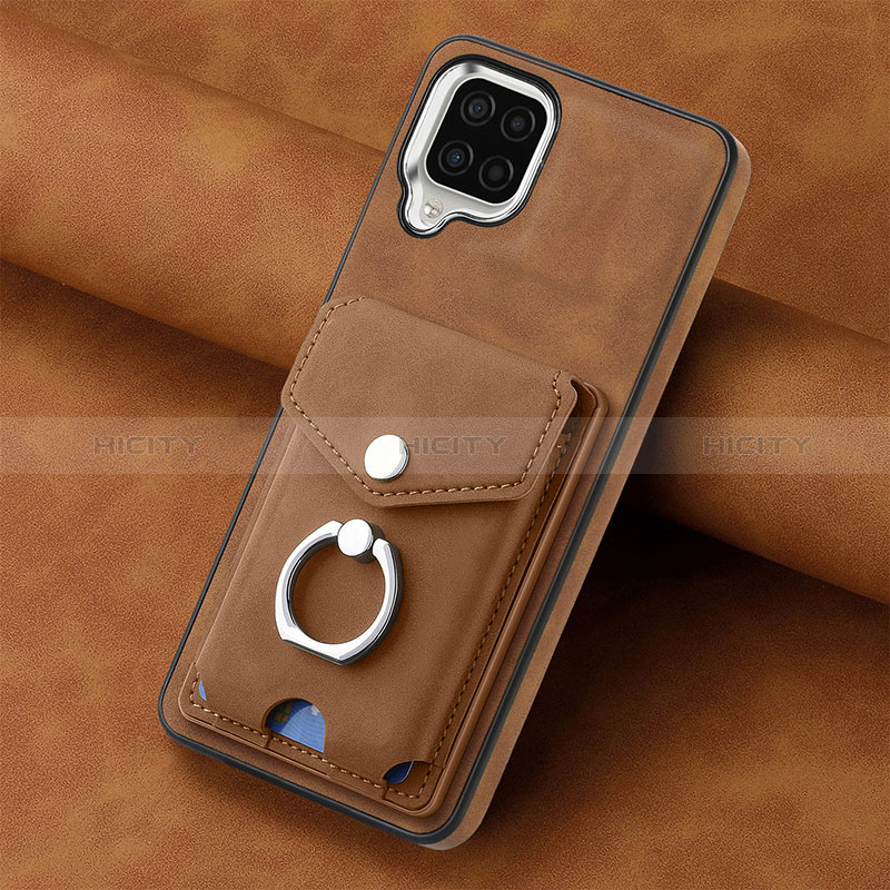 Funda Silicona Goma de Cuero Carcasa SD3 para Samsung Galaxy A12 Nacho Marron