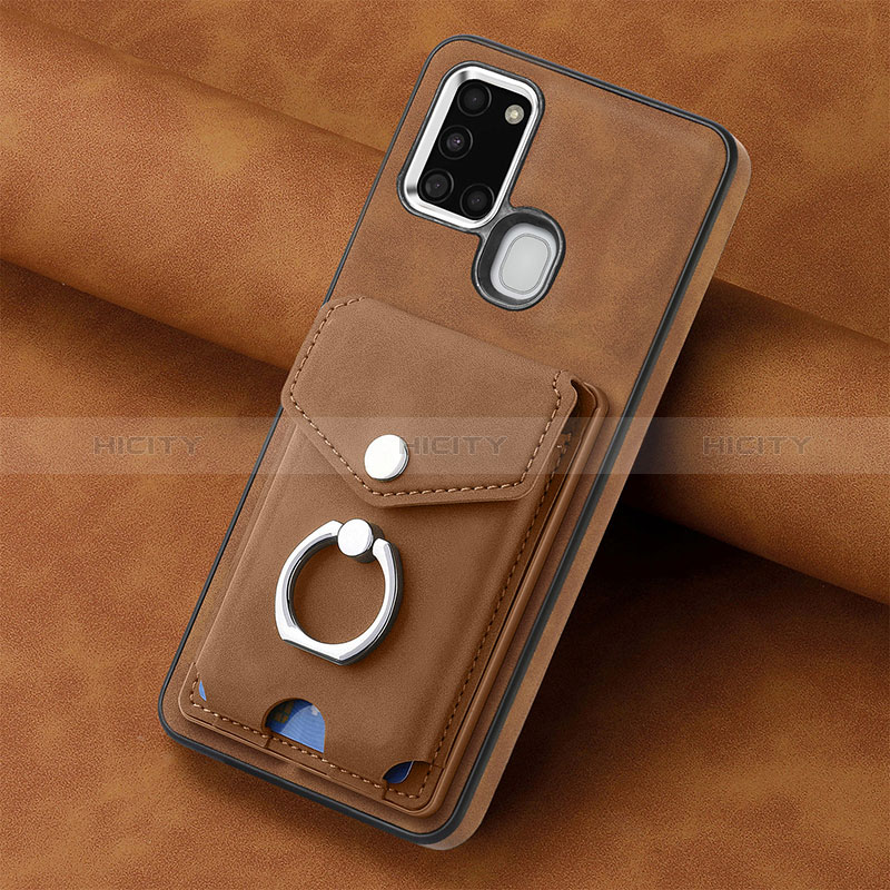 Funda Silicona Goma de Cuero Carcasa SD3 para Samsung Galaxy A21s Marron