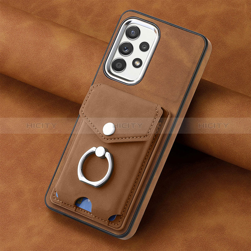 Funda Silicona Goma de Cuero Carcasa SD3 para Samsung Galaxy A33 5G Marron