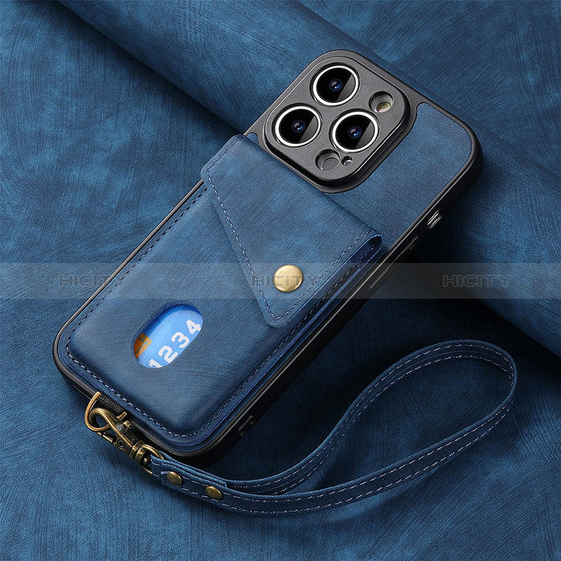 Funda Silicona Goma de Cuero Carcasa SD4 para Apple iPhone 14 Pro Max Azul