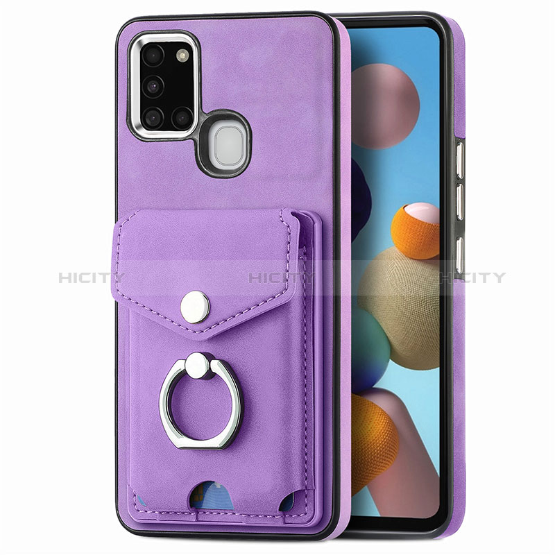 Funda Silicona Goma de Cuero Carcasa SD4 para Samsung Galaxy A21s Morado