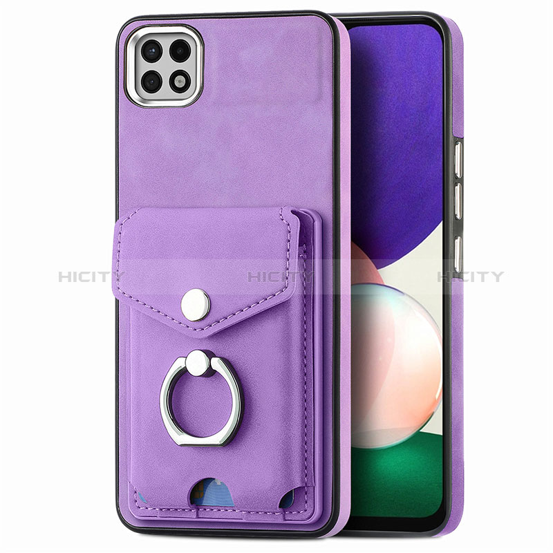 Funda Silicona Goma de Cuero Carcasa SD4 para Samsung Galaxy A22 5G Morado