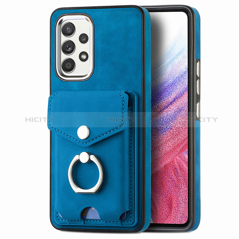 Funda Silicona Goma de Cuero Carcasa SD4 para Samsung Galaxy A53 5G Azul