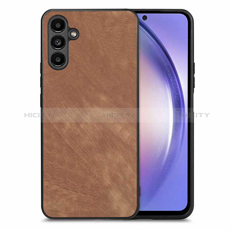 Funda Silicona Goma de Cuero Carcasa SD4 para Samsung Galaxy A54 5G Marron