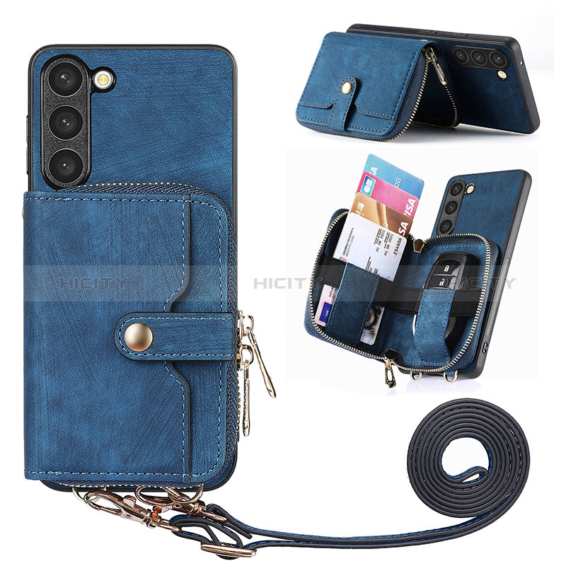 Funda Silicona Goma de Cuero Carcasa SD4 para Samsung Galaxy S22 Plus 5G Azul