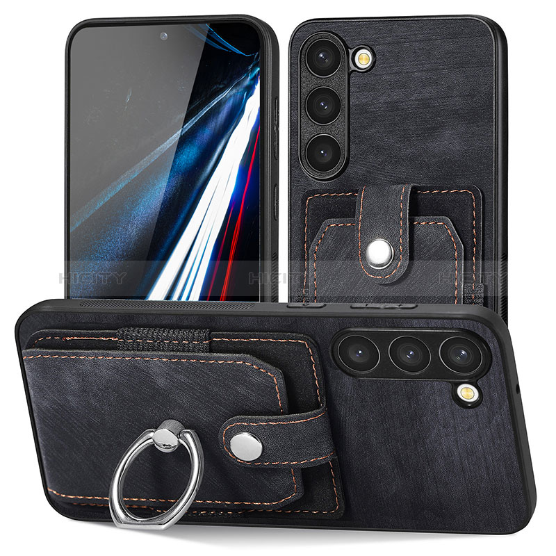 Funda Silicona Goma de Cuero Carcasa SD5 para Samsung Galaxy S22 Plus 5G Negro