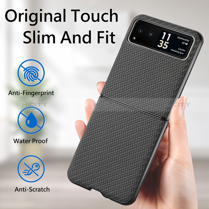 Funda Silicona Goma de Cuero Carcasa SD7 para Motorola Moto Razr 40 5G