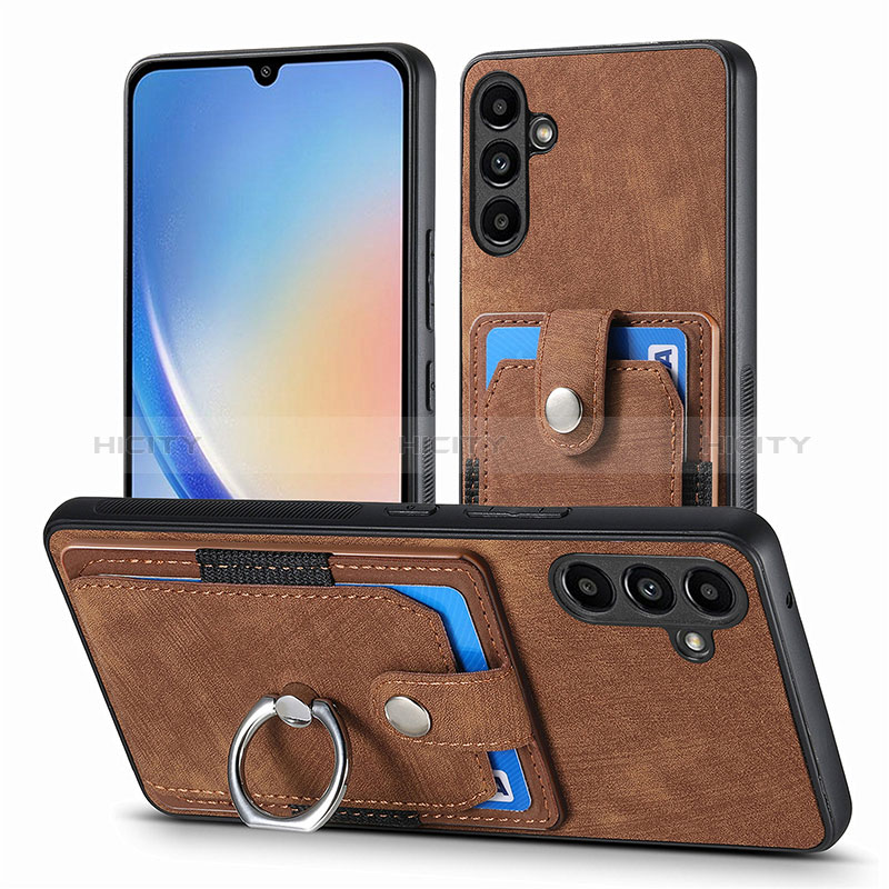 Funda Silicona Goma de Cuero Carcasa SD7 para Samsung Galaxy A34 5G Marron