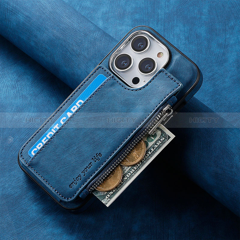 Funda Silicona Goma de Cuero Carcasa SD8 para Apple iPhone 13 Pro Max Azul