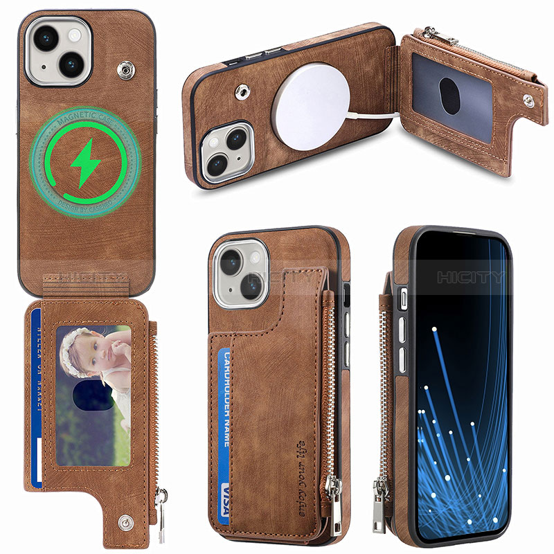 Funda Silicona Goma de Cuero Carcasa SD8 para Apple iPhone 15 Plus