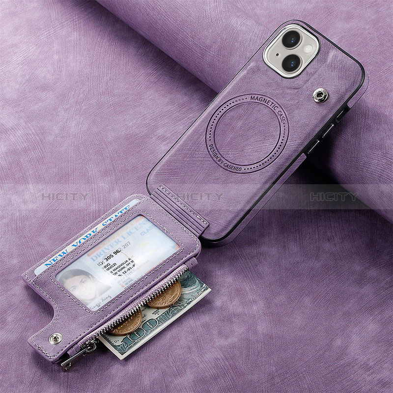 Funda Silicona Goma de Cuero Carcasa SD9 para Apple iPhone 13 Purpura Claro