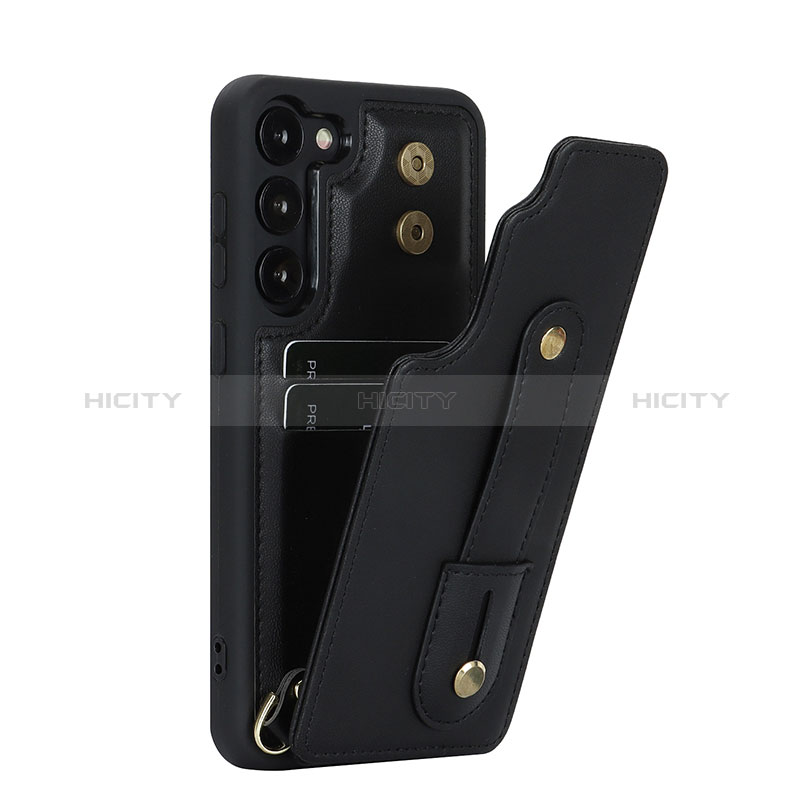 Funda Silicona Goma de Cuero Carcasa SY1 para Samsung Galaxy S22 5G Negro