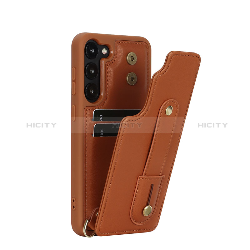 Funda Silicona Goma de Cuero Carcasa SY1 para Samsung Galaxy S23 5G Marron