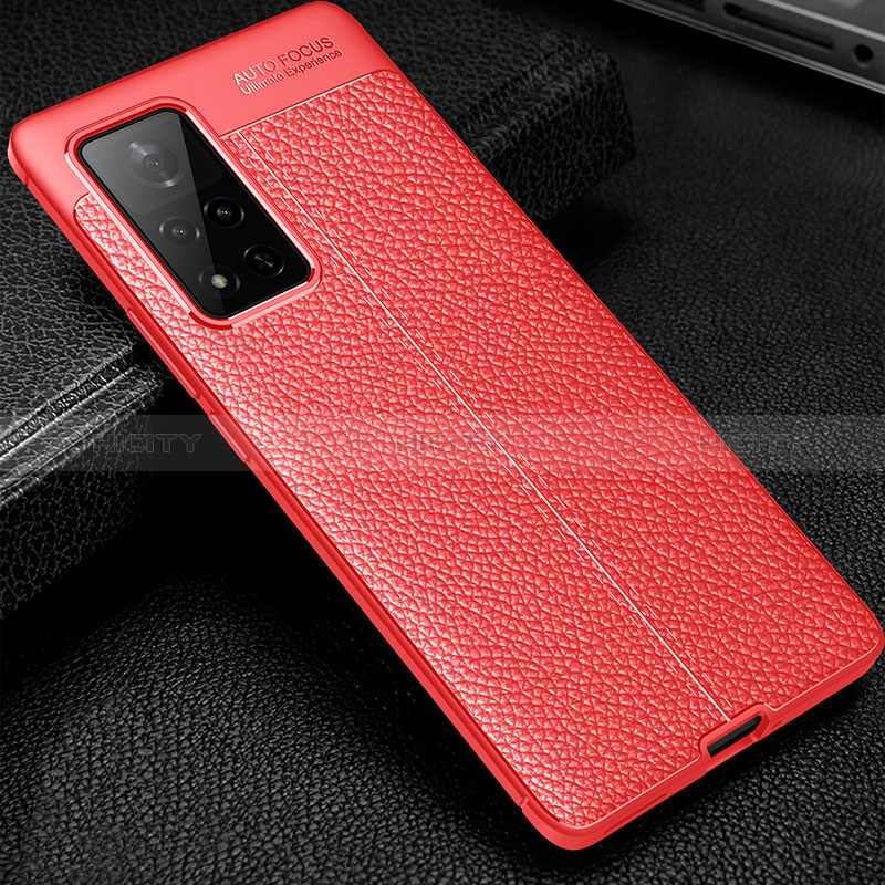 Funda Silicona Goma de Cuero Carcasa WL1 para Huawei Honor V40 5G Rojo