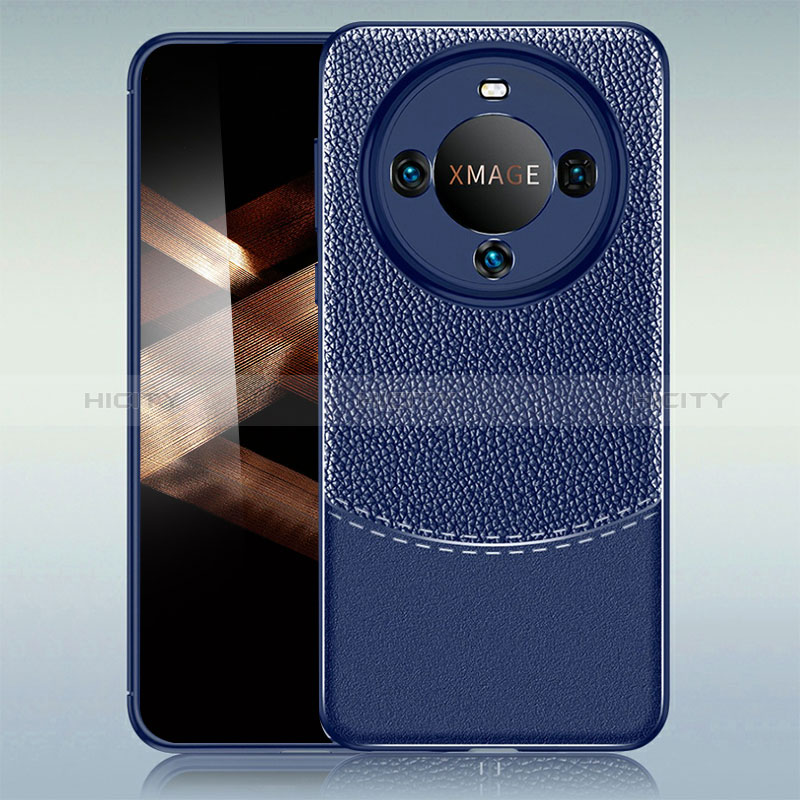 Funda Silicona Goma de Cuero Carcasa WL1 para Huawei Mate 60 Azul