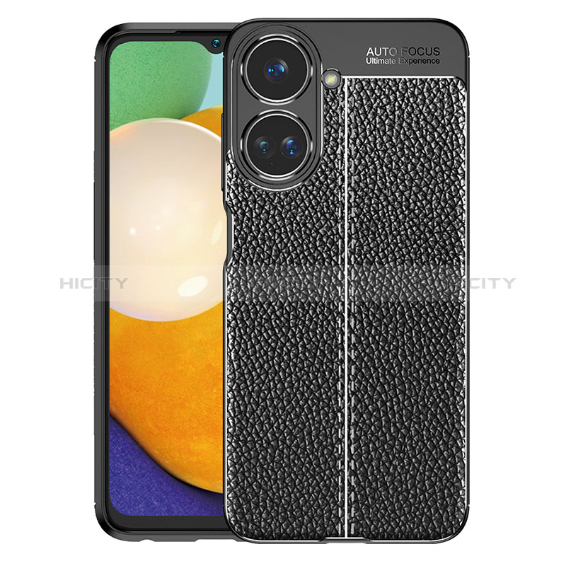 Funda Silicona Goma de Cuero Carcasa WL1 para Realme 10 Pro 5G Negro